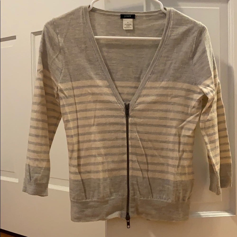 Striped J.Crew Wool Cardigan